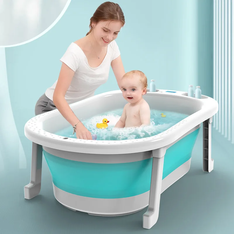 

Household Silicone Collapsible Baby Bath Non-slip Foot Bath Bucket Folding Bathtub Bathroom Basket Bath Tub