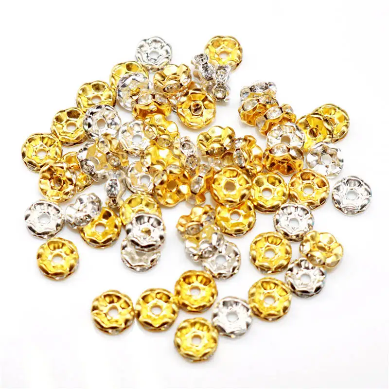 Бусины-Рондель с отверстием россыпью 6 мм 100 шт. отдельные бусины из горного