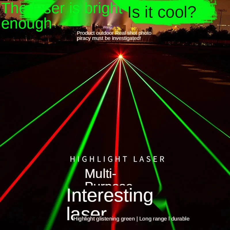Laser flashlight strong light super long range green sales department USB charging starry sky star map funny cat laser pointer | Освещение
