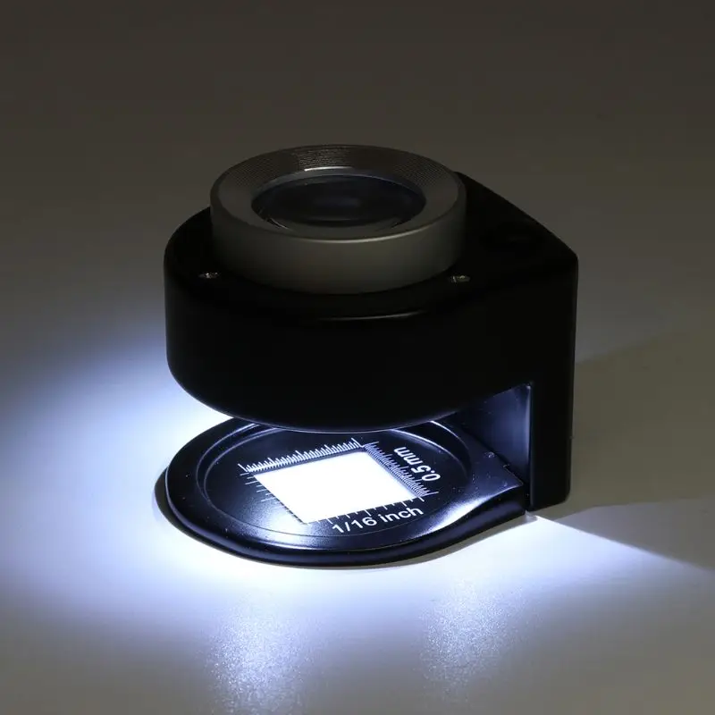 

30X Magnifying Glass Lens Loupe Portable LED Magnifier Measuring Magnifying Glass for Jewelry Watch Repair Tool