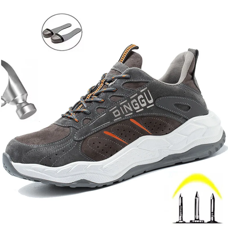 Модная дышащая мужская дезодорирующая неразрушаемая защитная обувь для работы с
