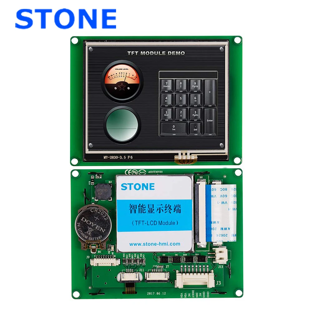 3.5 Inch HMI Smart TFT LCD Display Module with Controller + Program + Touch + UART Serial Interface