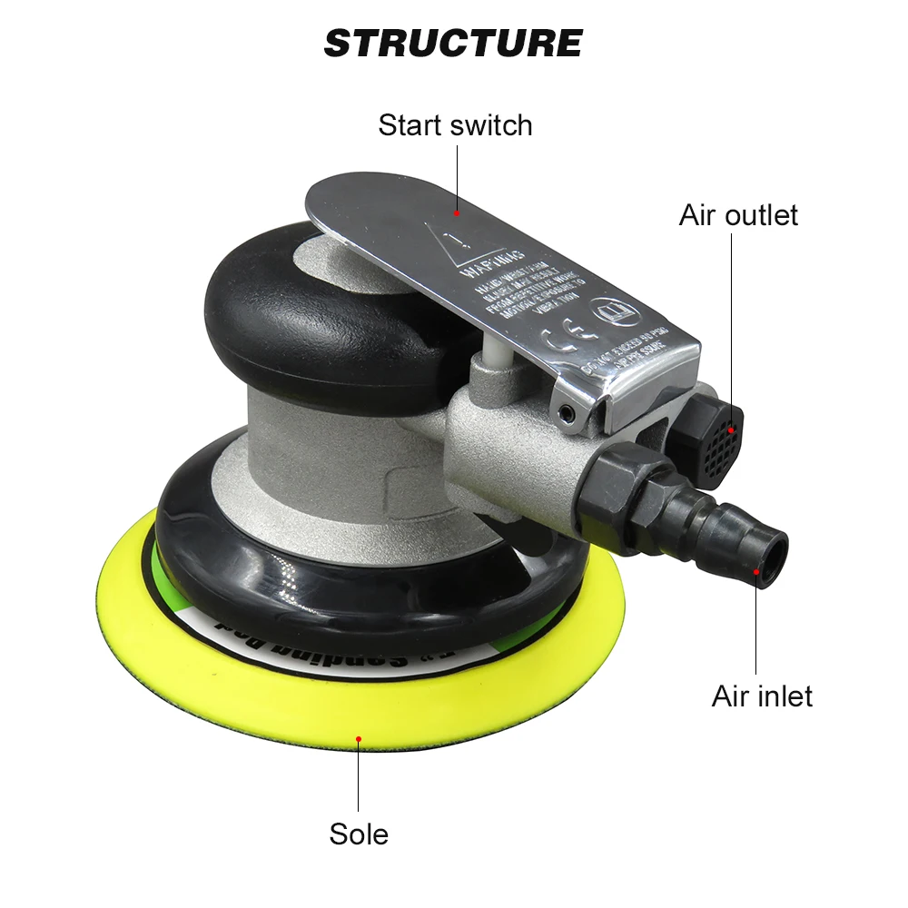 Пневматическая шлифовальная машина пневматическая 5 дюймов орбитальная