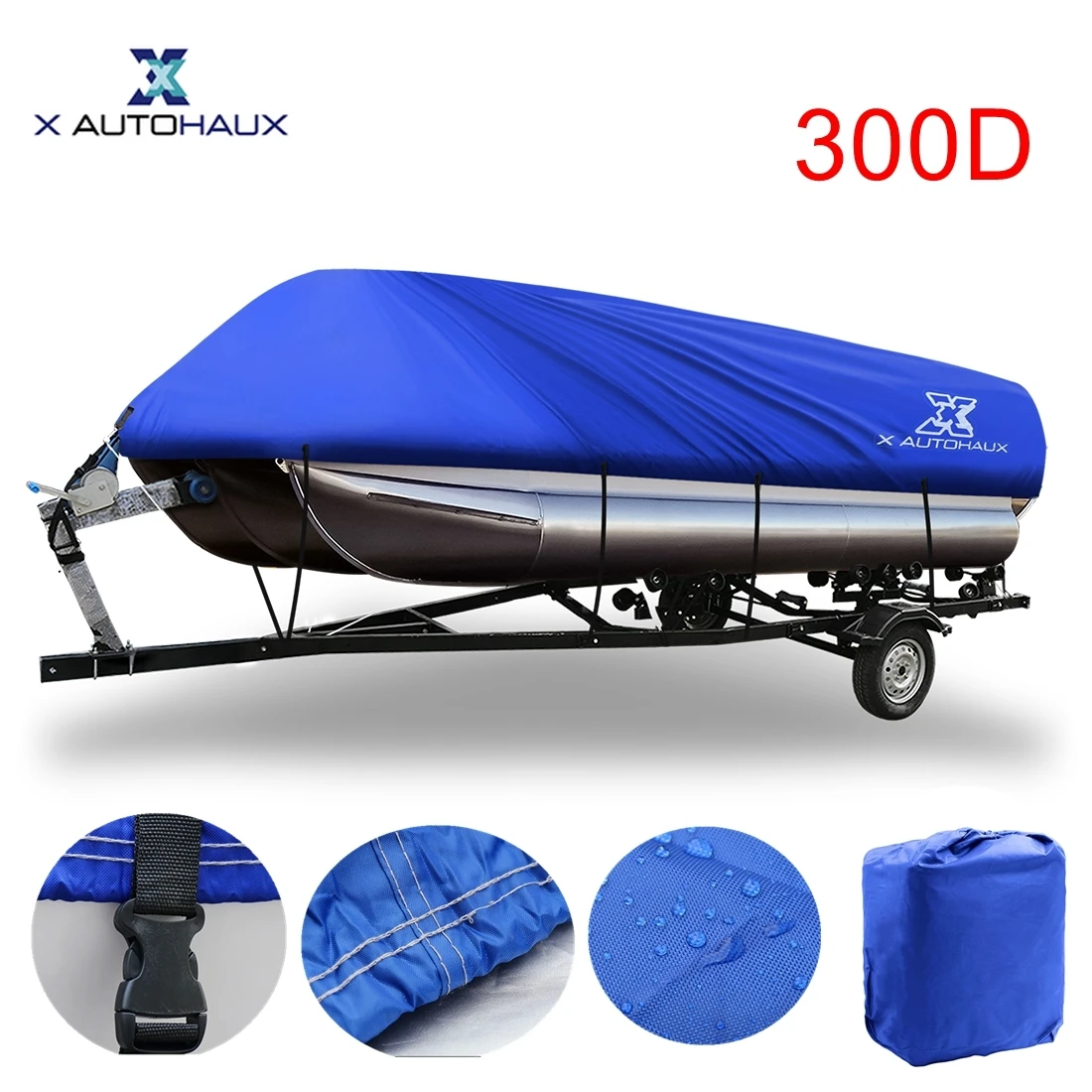 X Autohaux Чехлы для лодок 210D 300D анти-УФ водонепроницаемый синий серый трейлерный холщовый чехол для лодки квадратной формы