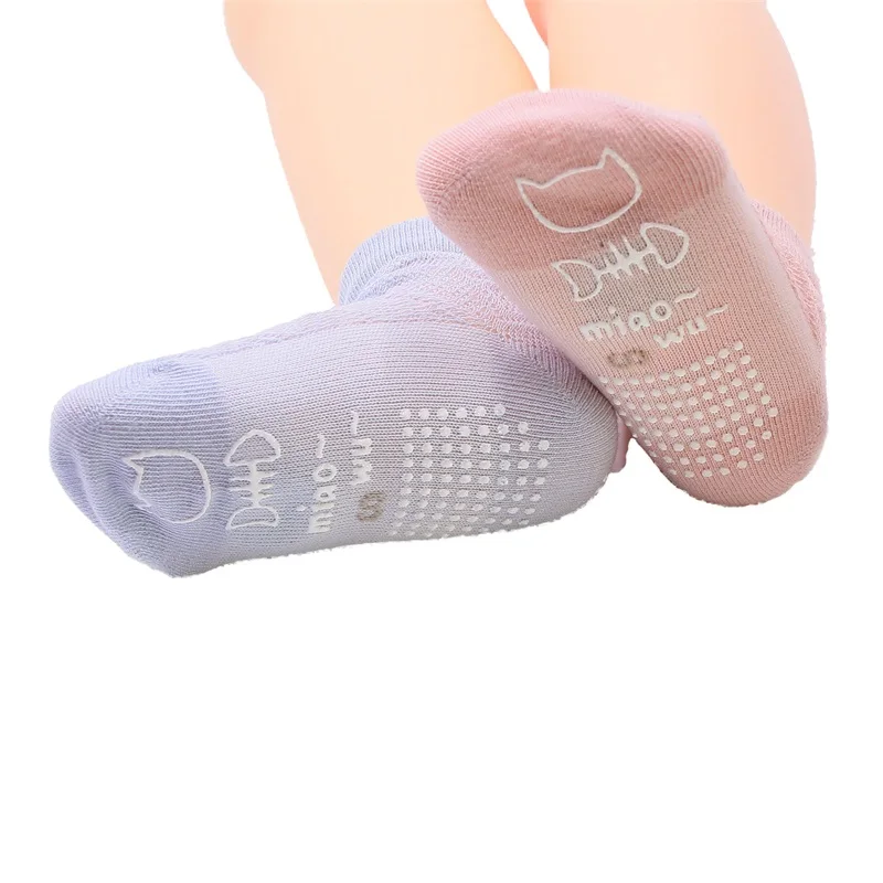 Calcetines transpirables antideslizantes para beb&eacute; y ni&ntilde;a, medias de algod&oacute;n para el hogar, 3 par/lote-3