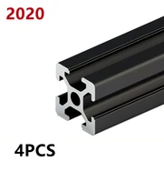 4pc 100 500mm black 2020 european standard anodized aluminum profile extrusion linear rail 200mm 500mm for diy cnc 3d printer