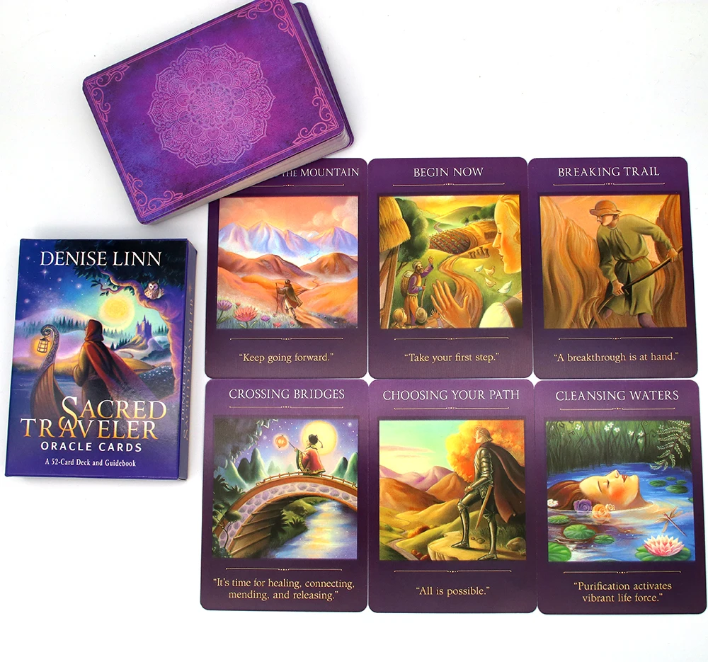 Sacred traveller Oracle Cards A 52-Card Deck and Guidebook nstructions For Family Board Games guidation Divination Fate Playi | Игрушки и