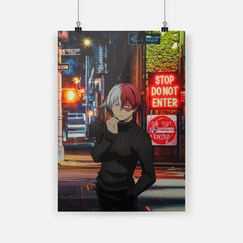 

Wall Art Todoroki Shoto Poster Printed My Hero Academia Anime Canvas Painting Home Decor Living Room Modular Manga Picture Frame