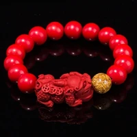 unisex men bracelet chinese fengshui pi xiu cinnabar bracelet for women wristband gold wealth rich health lucky bracelets