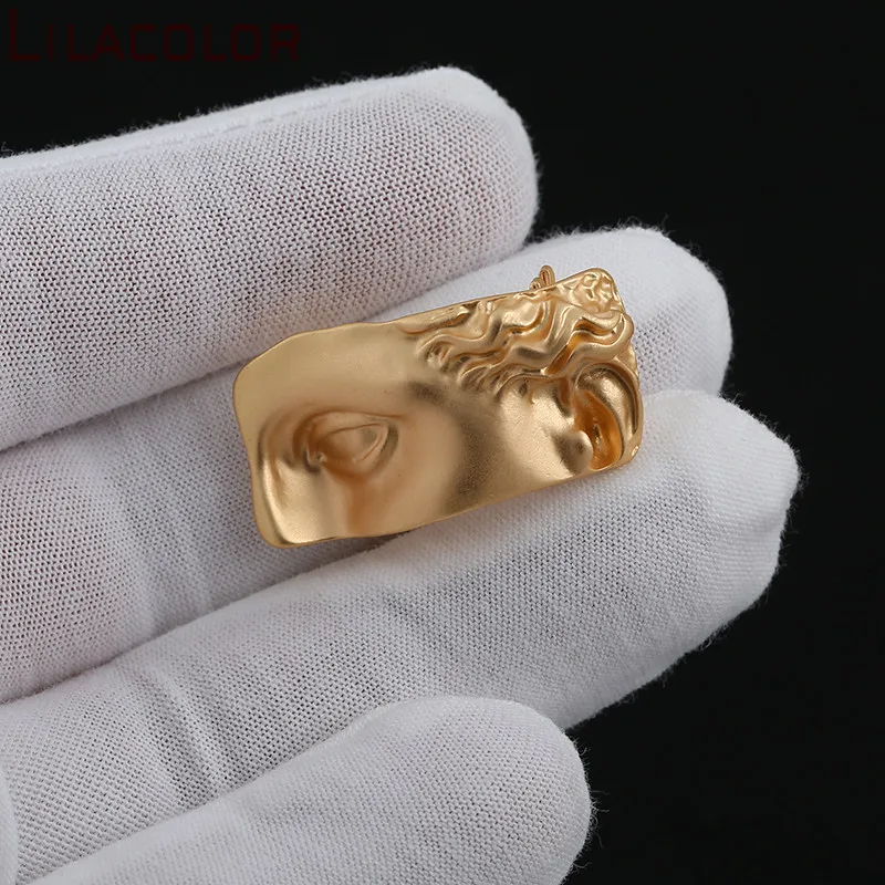 

Lilacolor 1PC Face Gold Color Vintage Brooch for Women Men Girls Metal Shirts Brooch Jewelry Accessories Gifts