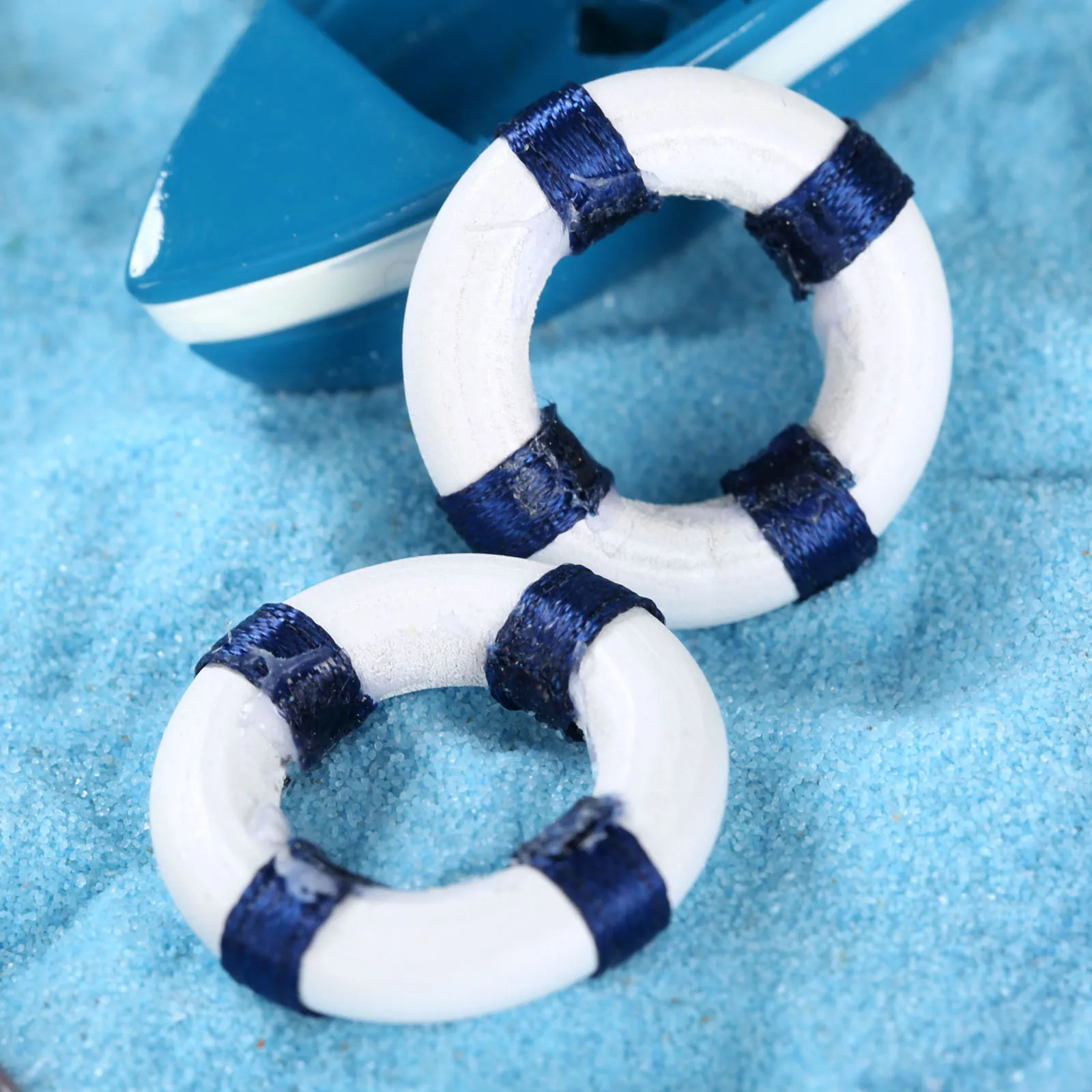 Blue Life Ring Мини искусственный пляжный стул микро Фея садовая фигурка миниатюрный/Террариум/украшение для кукольного домика орнамент DIY аксессуары - Цвет: Blue Life Ring