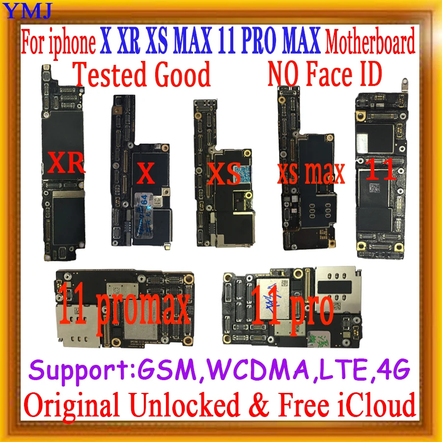 Материнская плата без Face ID для iPhone 11 PRO MAX X XS XR логическая материнская