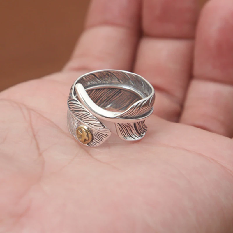 Мужское кольцо из тайского серебра в стиле панк открытое мужское 925 пробы