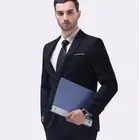 Мужской деловой костюм из двух предметов, облегающий деловой костюм для отдыха, официальный костюм для жениха на свадьбу, однотонный топ с длинным рукавом 2020, костюм из 2 предметов