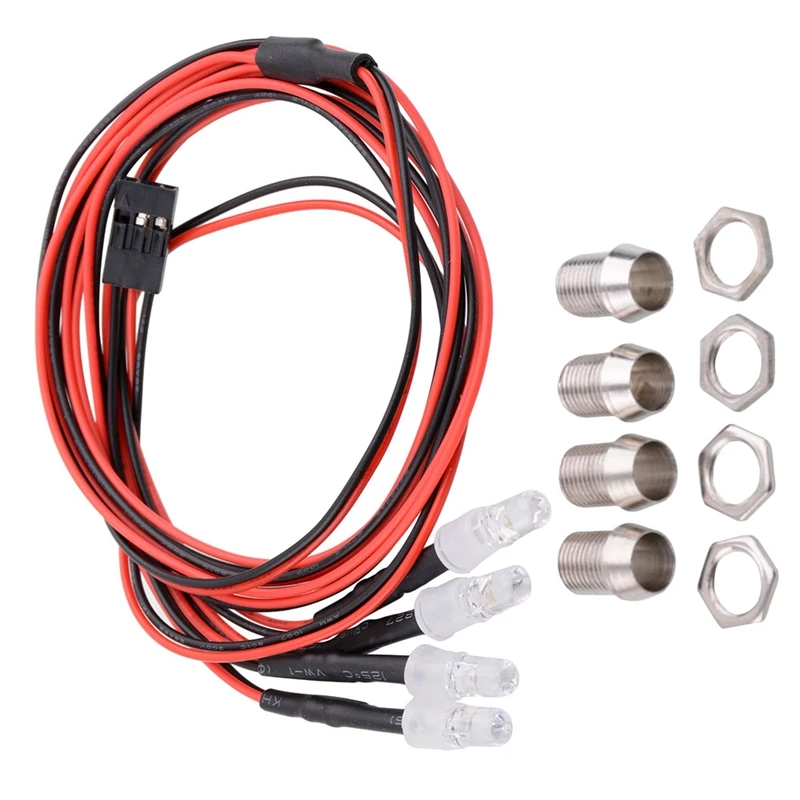 

5mm Remote Control Model Headlight 2 Red LED & 2 White LED For 1/10 Type Remote Control Car