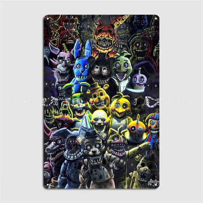 Постер ночного переключения Fnaf металлическая табличка настенная пещера