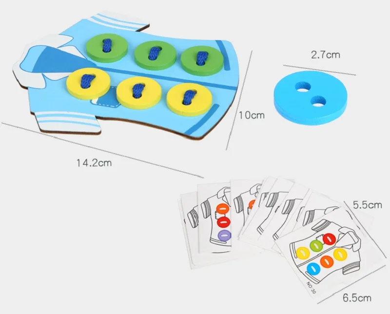 Головоломка с пуговицами настольная игра Монтессори Деревянные Игрушки для