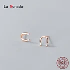 Ла Monada маленькие серьги-гвоздики для женщин 925 стерлингового серебра в виде буквы U женщина серьги корейский Серебряный 925 серьги ювелирных изделий