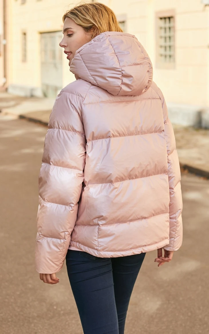 Vero Moda женский глянцевый тканевый Двусторонний пуховик с капюшоном | 319423524