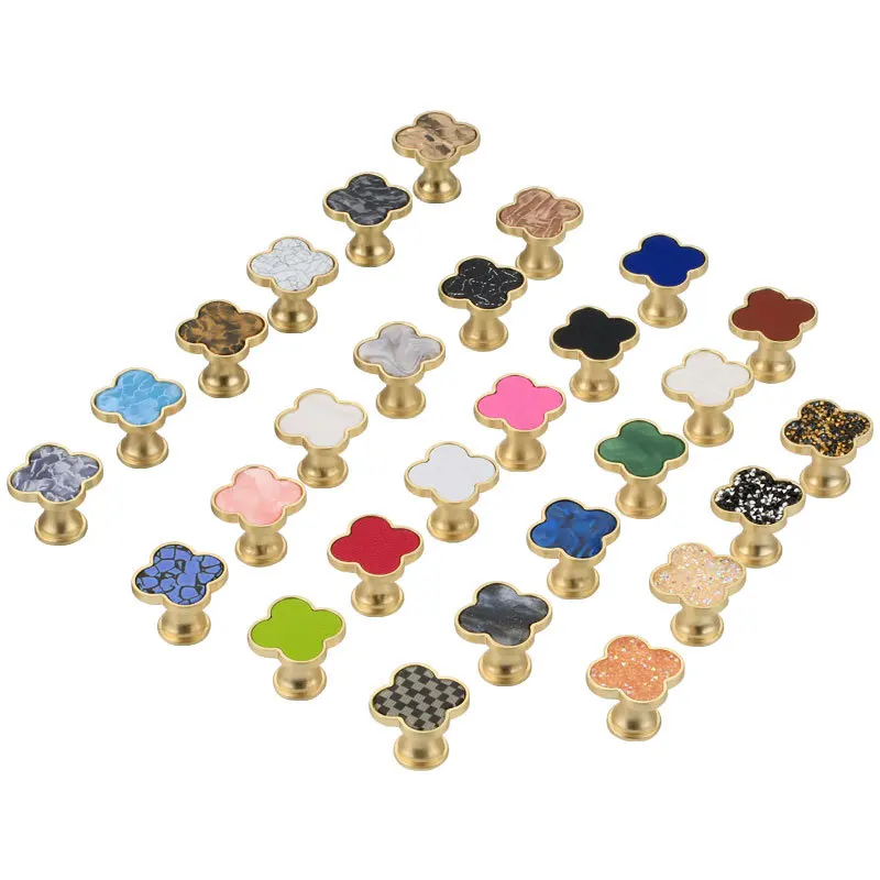 

Zincalloy Lucky Clover Cabinet Knobs and Handles Decorative GoldWallHooks Dresser Knobs Pulls Hat Bag Hanging Hook Door Hardware