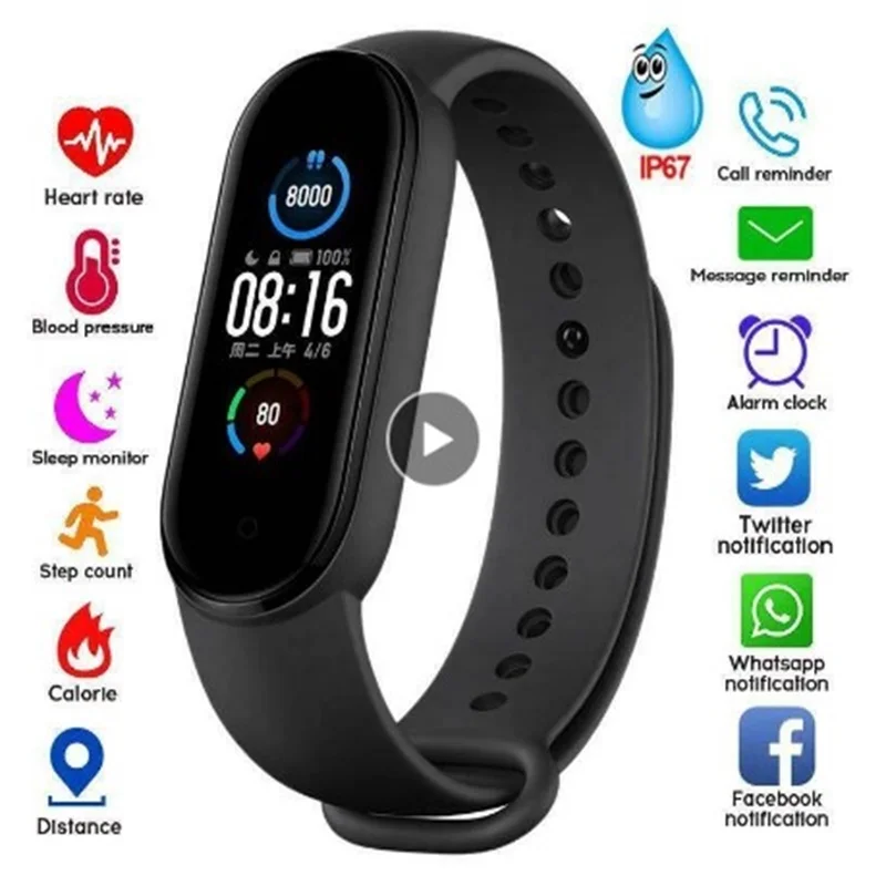 M5 Smart Watch Sport Band Напульсники Многофункциональный Фитнес трекер Шагомер сердечного