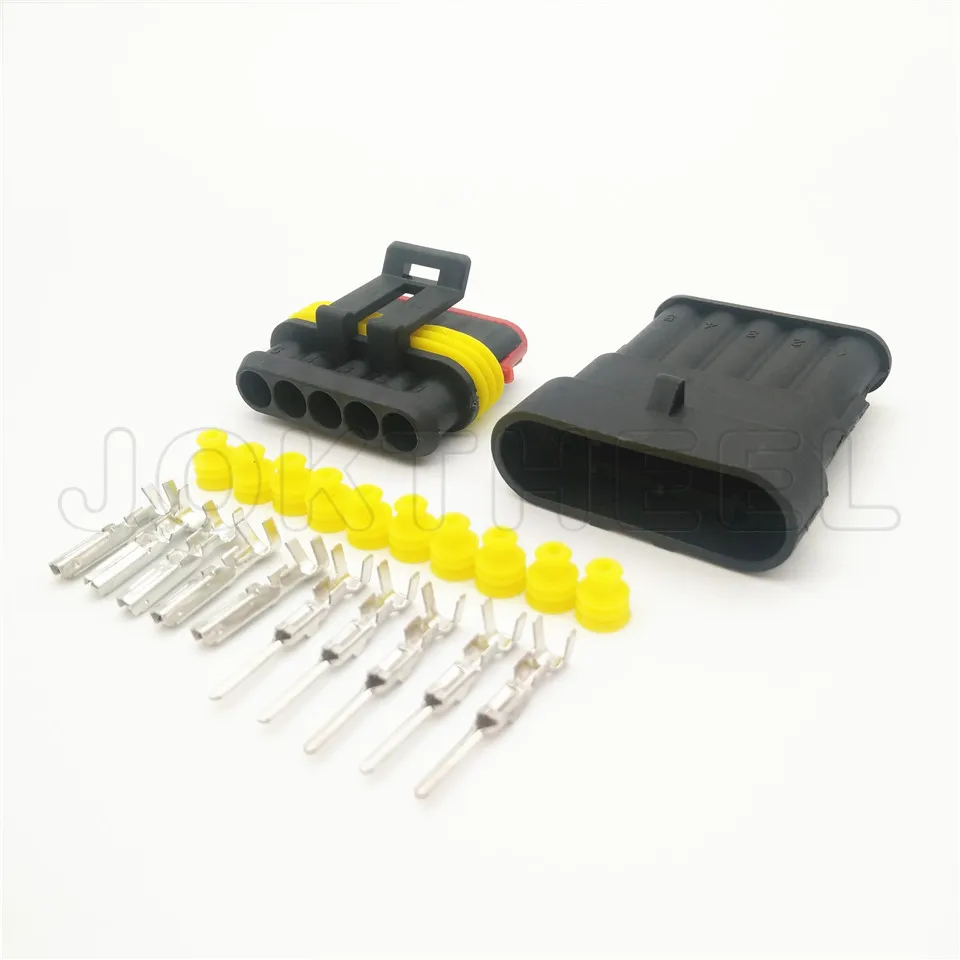 Набор 5 штук разъемов для автомобилей: 1P 2P 3P 4P 6Pin TE Tyco AMP Superseal мужской женский водонепроницаемый разъем для автомобиля с ксеноновой лампой электрической проводки.