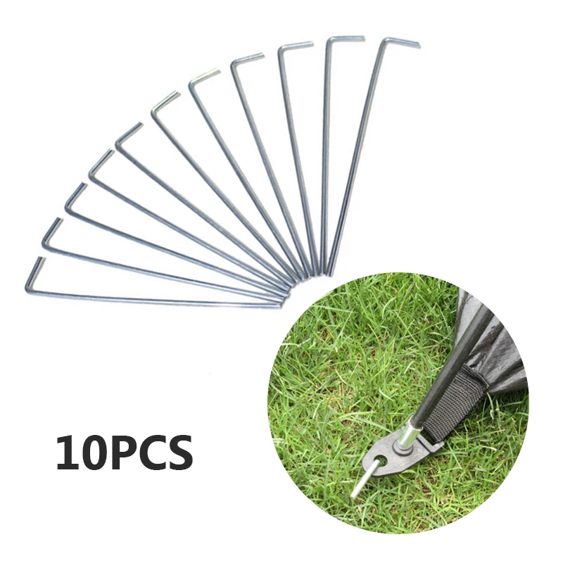 10 шт колышки для палаток ногтей кемпинга прочные колыбели из металлической стали