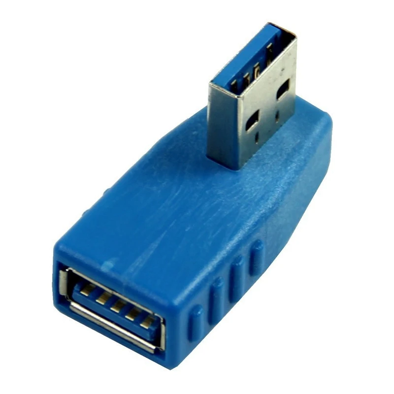 Синий вертикальный левый Угловой 90 градусов USB 3 0 мужчина к женскому адаптеру