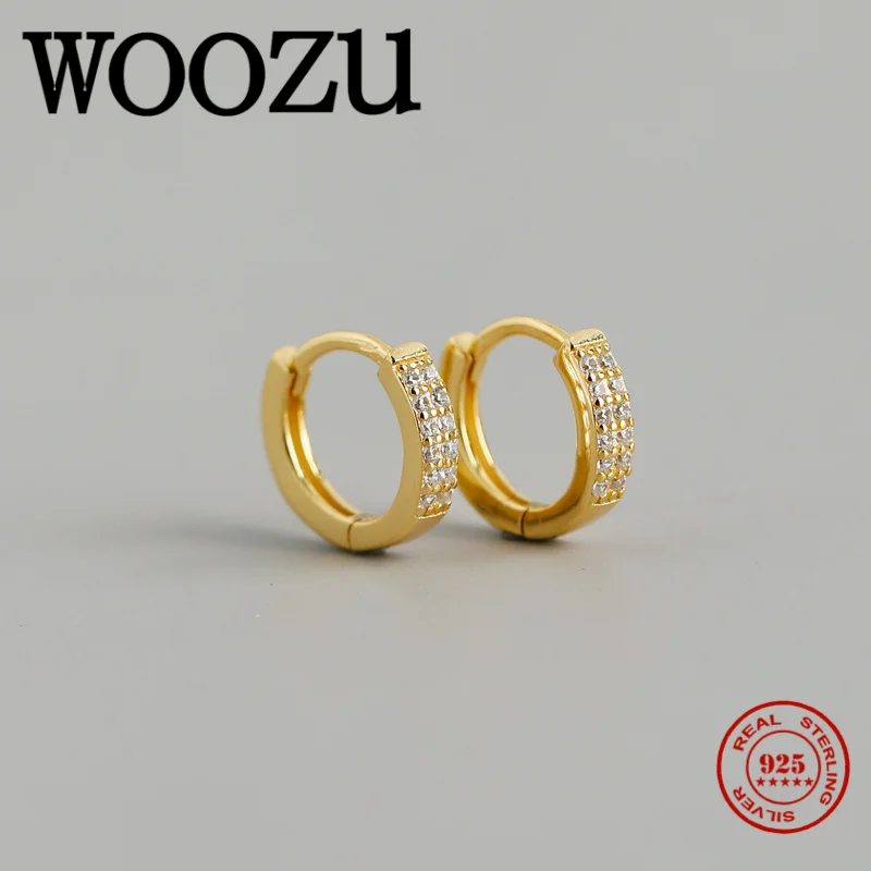 WOOZU натуральная 925 стерлингового серебра минималистский Двойное сердце циркон