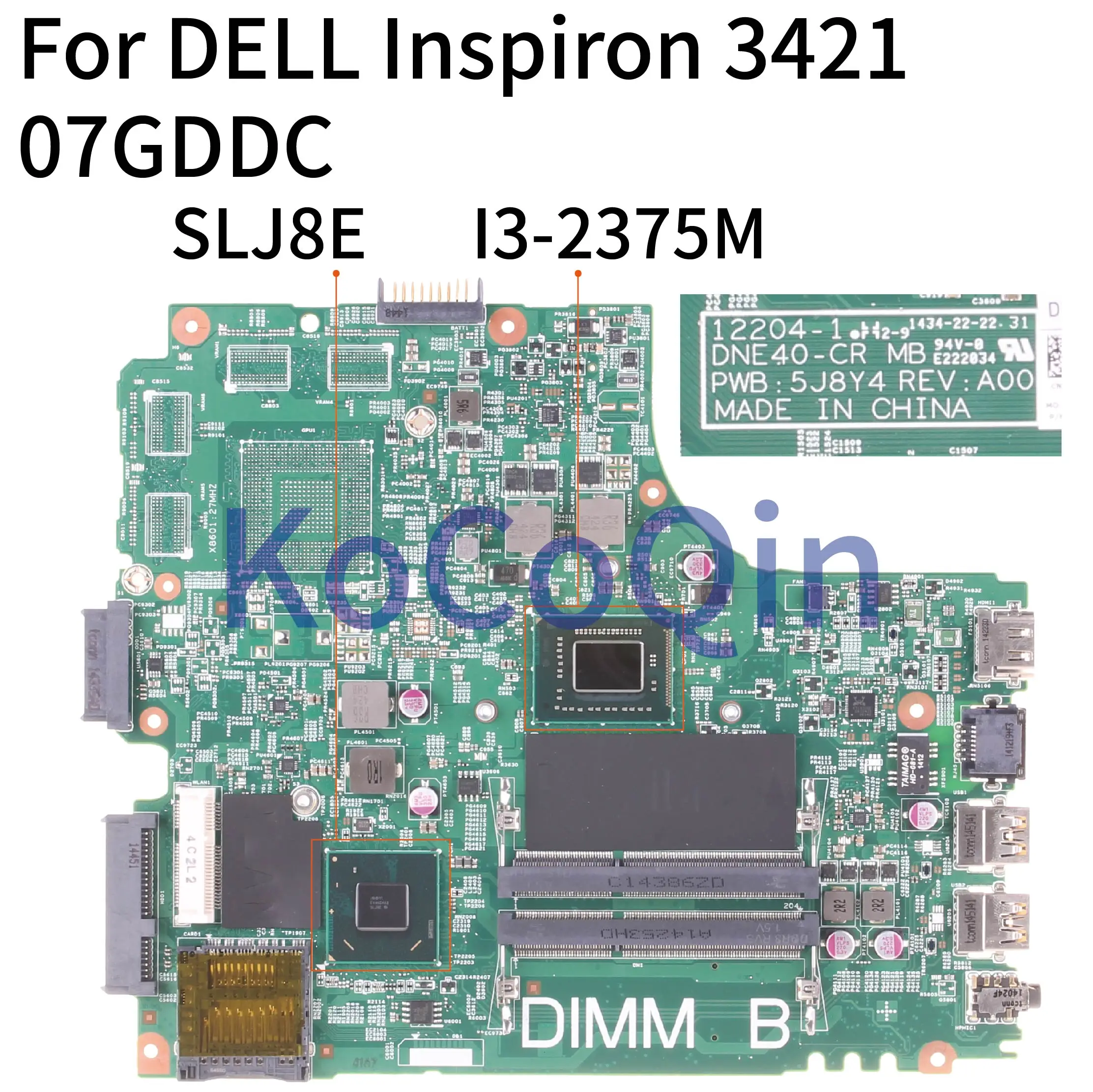 Kocoqin-placa-mãe para Computador Laptop Dell Inspiron 5421 Core Sr0u4 Mainboard 14r 3421