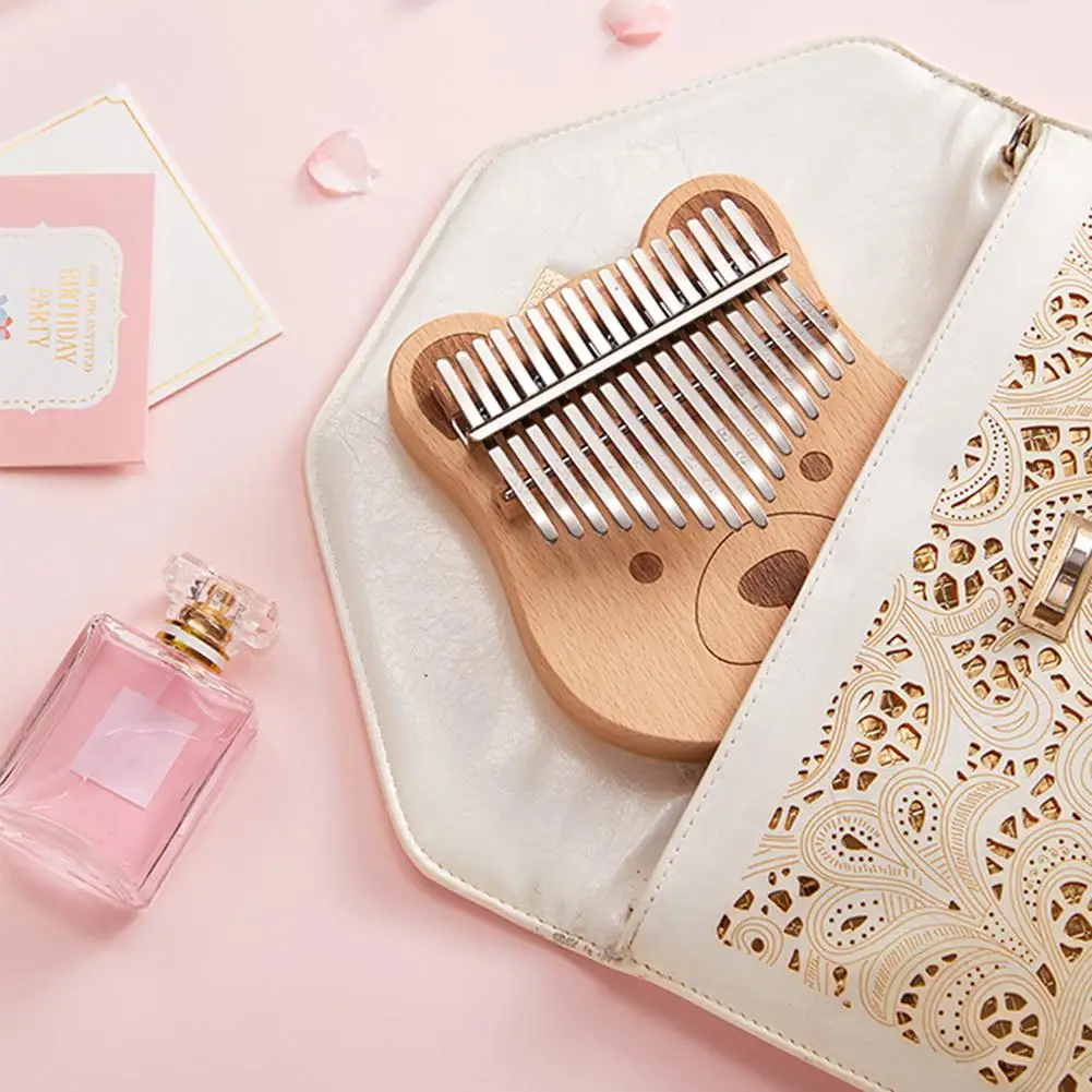 17 клавишный Буковый деревянный калимба пальцевый пианино Мишка с сумкой для