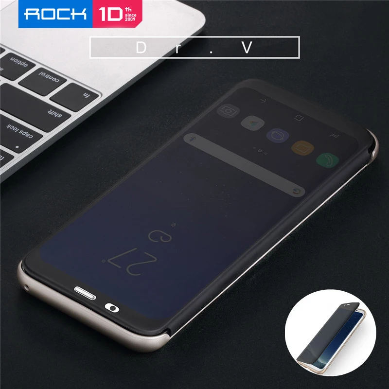Чехол для телефона samsung Galaxy S8 Rock Dr. v с полным окном, умный флип-чехол из ТПУ+ поликарбоната, чехол для телефона Galaxy S9, Fundas