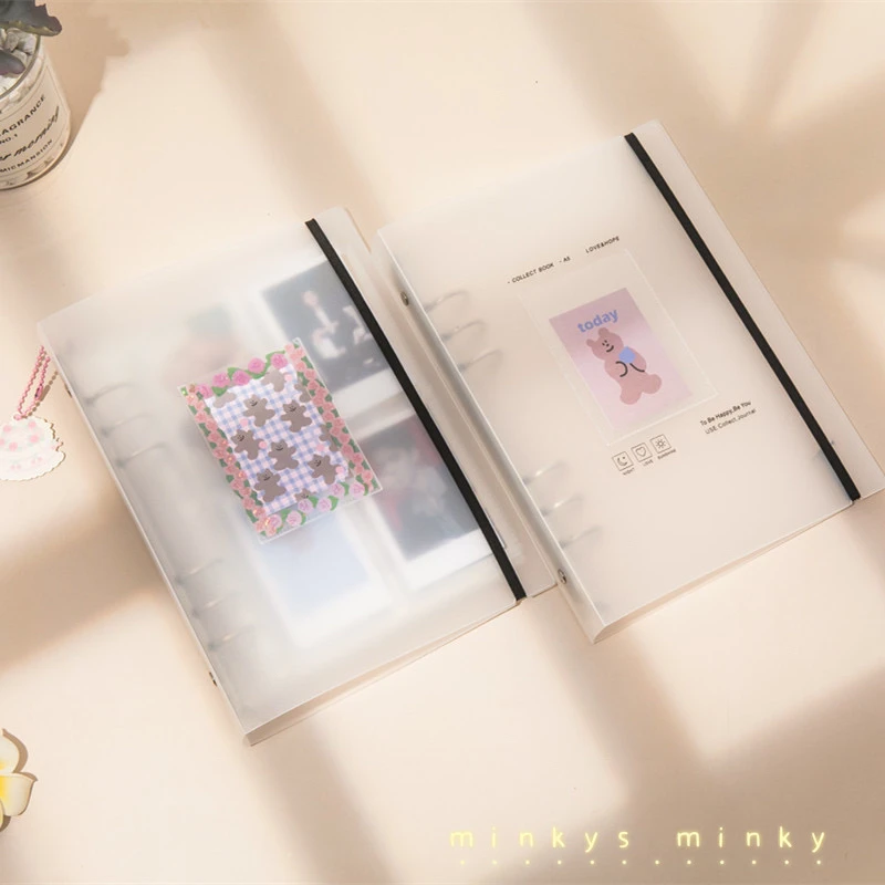 MINKYS New Arrival A5 Binder Photocards Collect Book Postcard Holder 10PCS Sleeves Journal Agenda Planner School Stationery