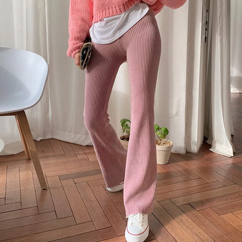 

Y2K Skinny Joggers Streetwear Casual Corduroy Long Trousers Women High Waist Flared Pants Fashion Multicolor Vintage