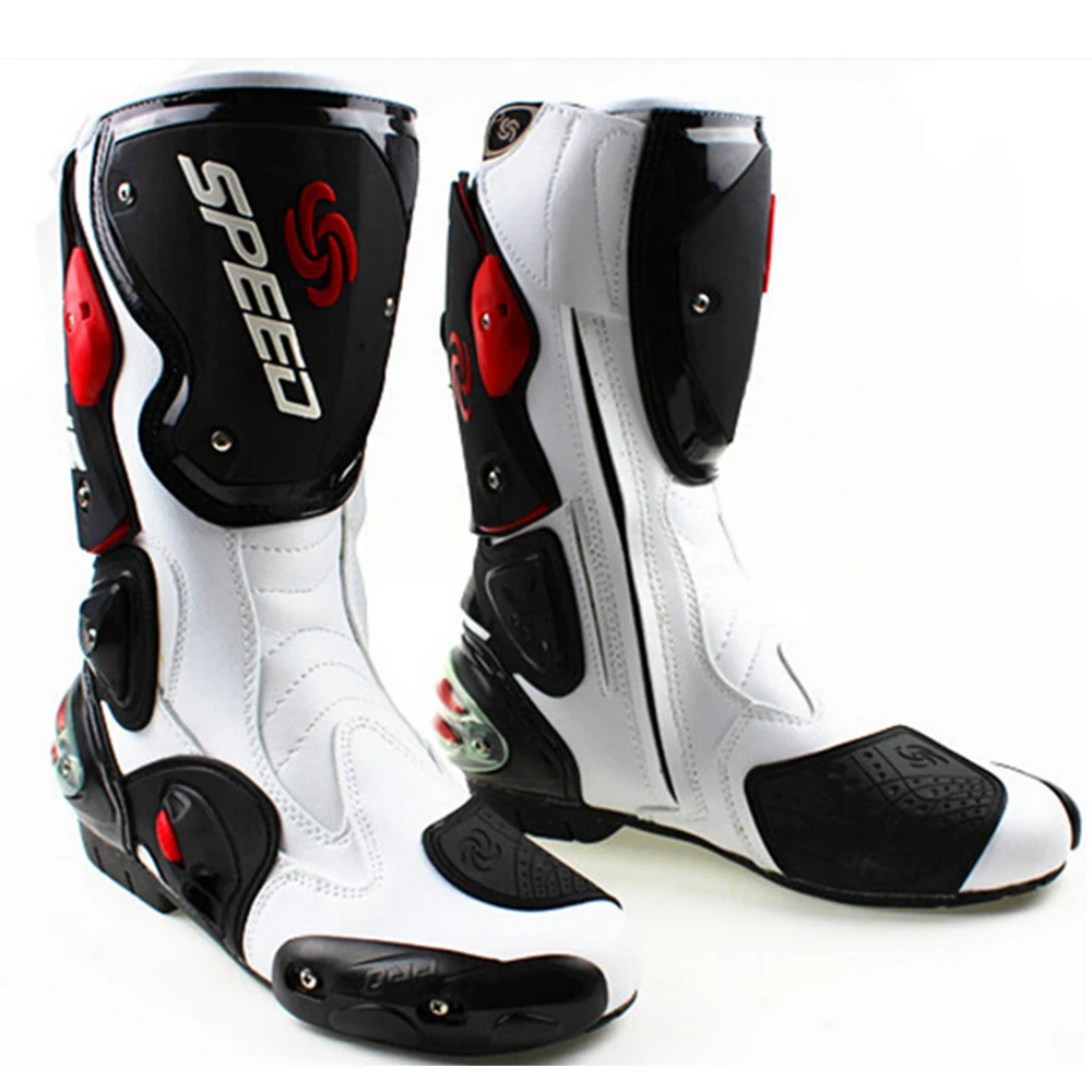 

Motorcycle Boots Men's Racing Dirt Bike Microfiber Leather Shoes Mens Knee-high Motocross Riding Motorboats Cycling Off-road BMX