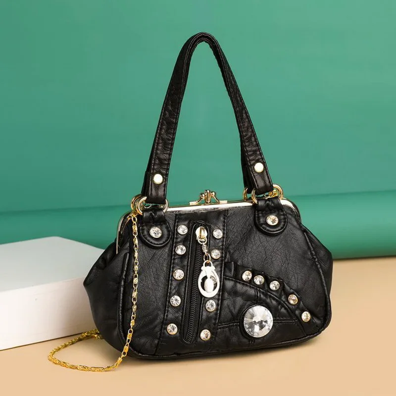 

Fashion For Luxury Handbags Women Bags Designer 2021 Vintage Crossbody Pu Leather Black Soft Washed Messenger Flap Bag