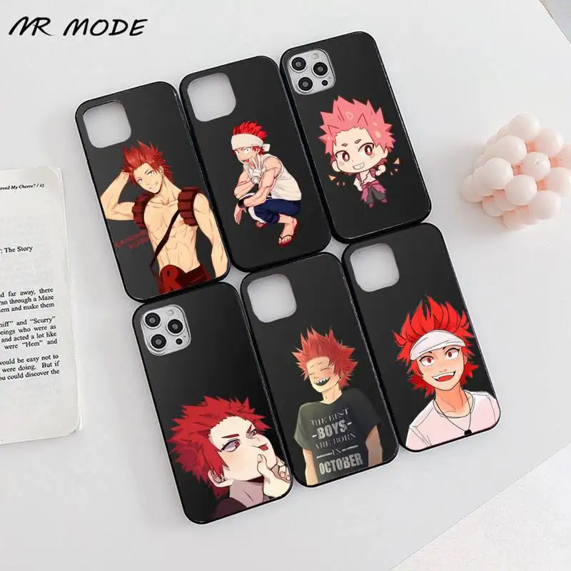 

Riot Eijiro Kirishima My hero academia Phone Case Candy Color for iPhone 6 7 8 11 12 s mini pro X XS XR MAX Plus