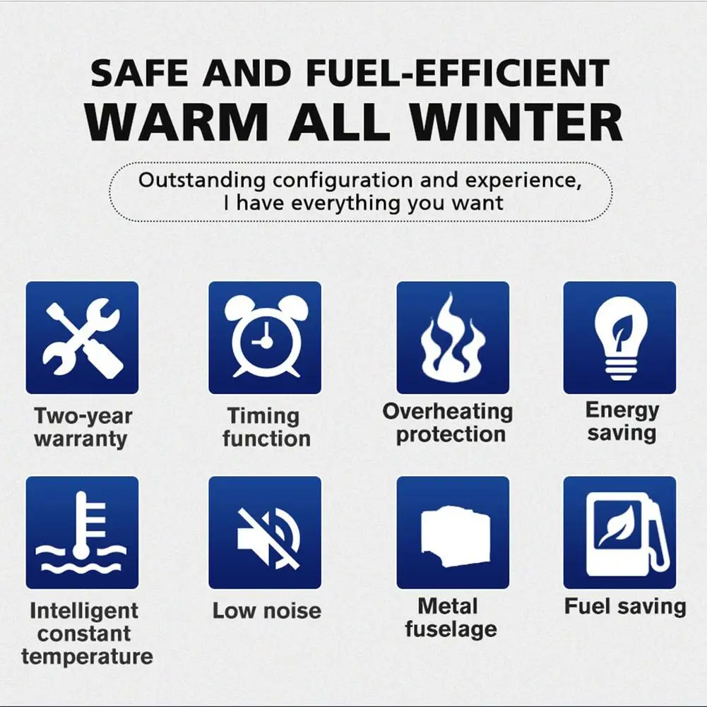 $66.36 Auxiliary Heater 8000W Diesel Air Heater 12V Car Heater For Trucks Motor-Homes LCD Button Remote Heating For Moto