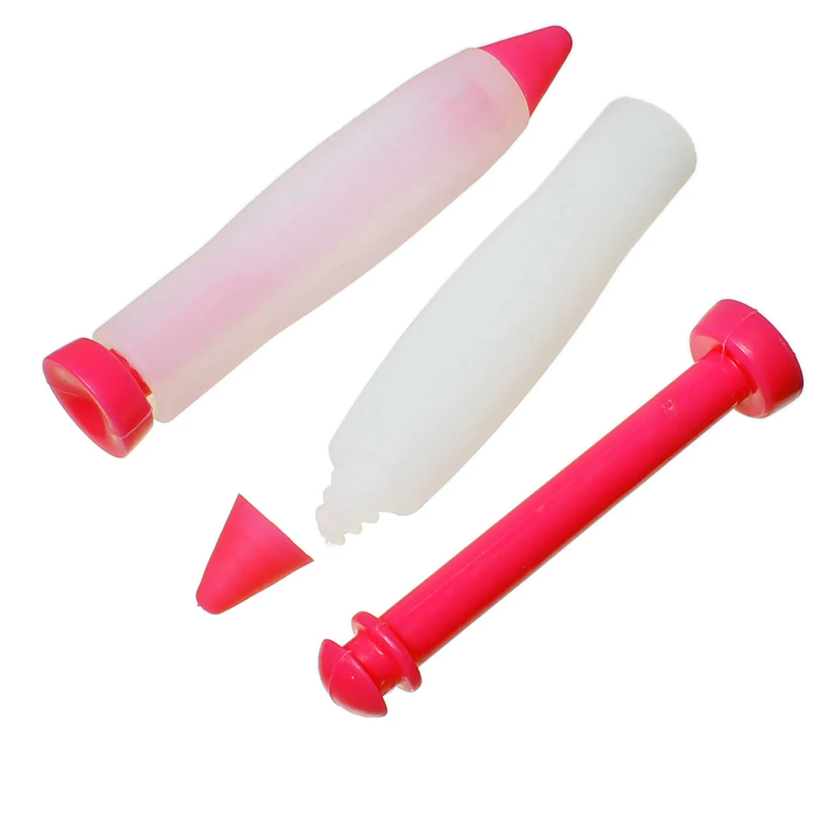 

1 Piece Silicone Cream Decorating Syringe Pen Baking Tools White&Red Dessert Tools Cake Mold Plate Paint Baking Accessories 13cm