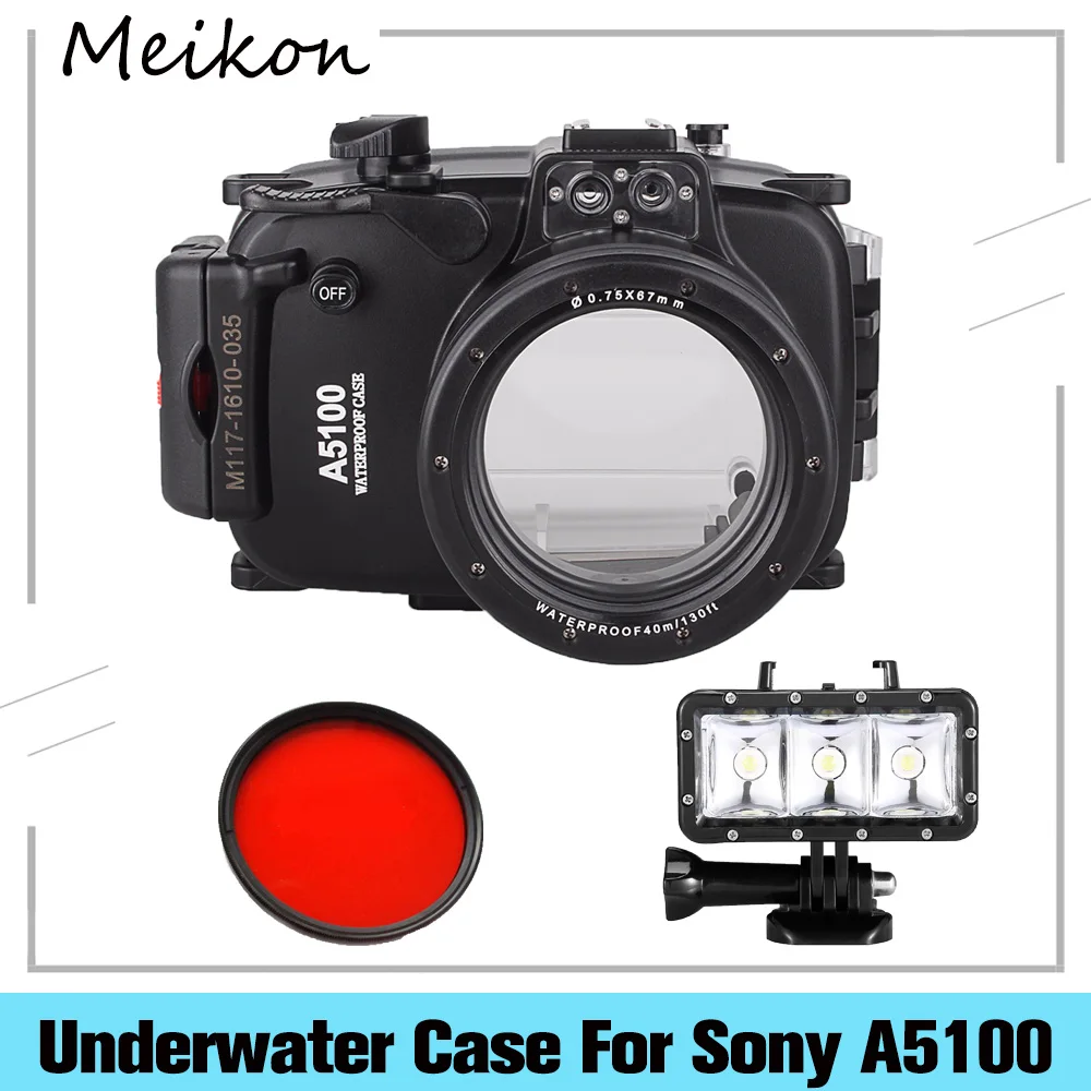 Водонепроницаемый корпус для подводной камеры Meikon 40 м 130 футов сумка объектива Sony