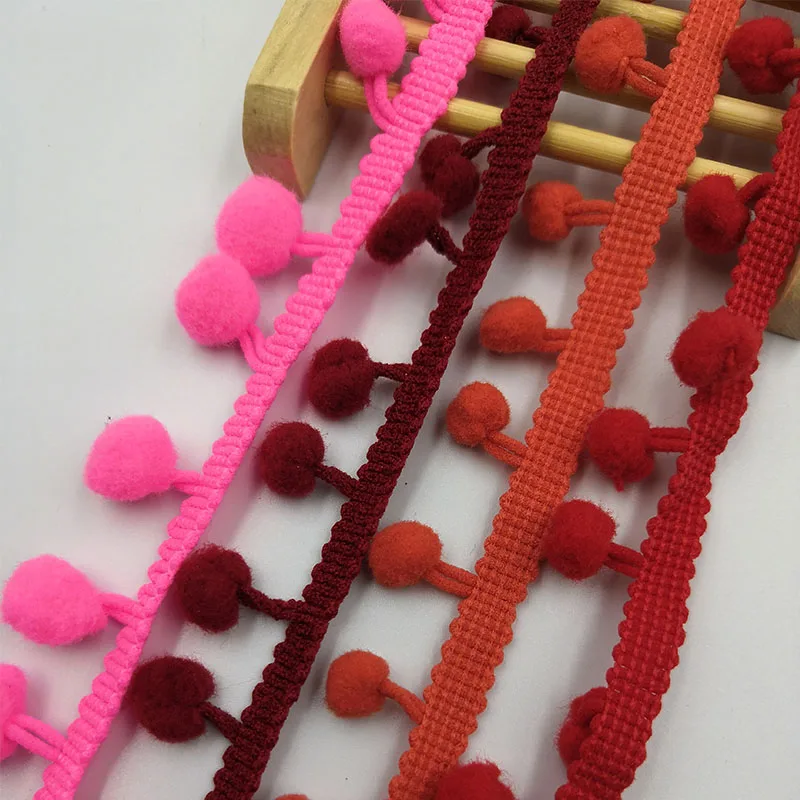 2 м Мини жемчуг помпоном лента с бахромой кружево помпонами отделка мяч ленты