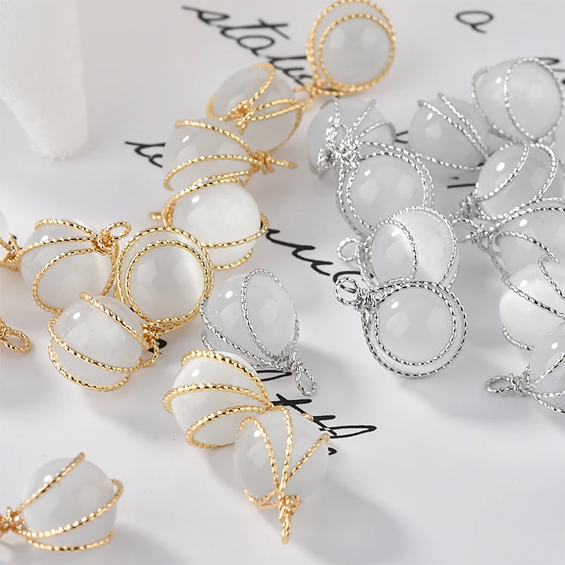 Опал обмотка подвеска медное покрытие 18 К Золотые DIY серьги ожерелье ювелирные