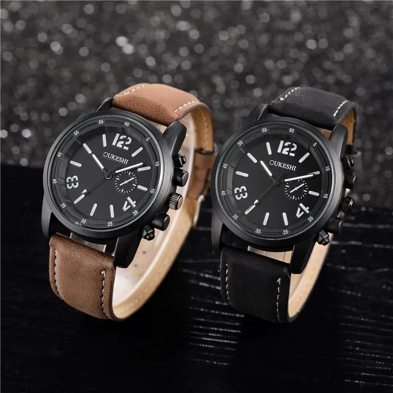 Роскошные мужские часы новинка 2019 Ультратонкие из джинсовой кожи спортивные