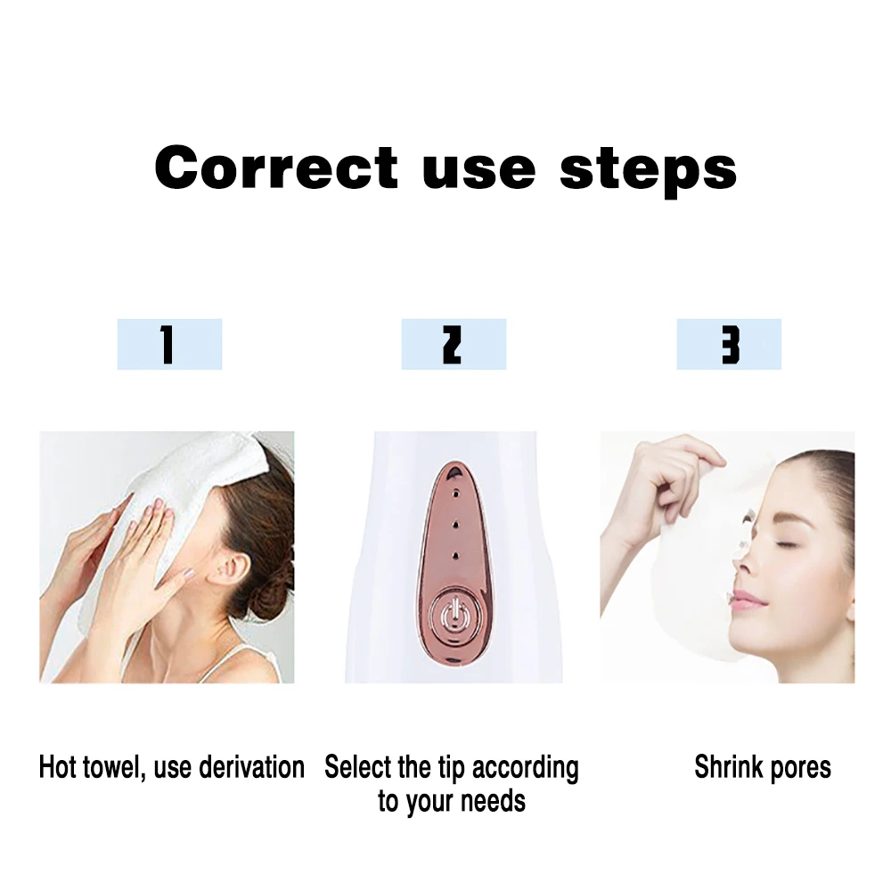 Face Nose Acne Black Dot Remover пылесос для чистки пор Сменный наконечник Электрический пылесос Инструменты для ухода за кожей Машина