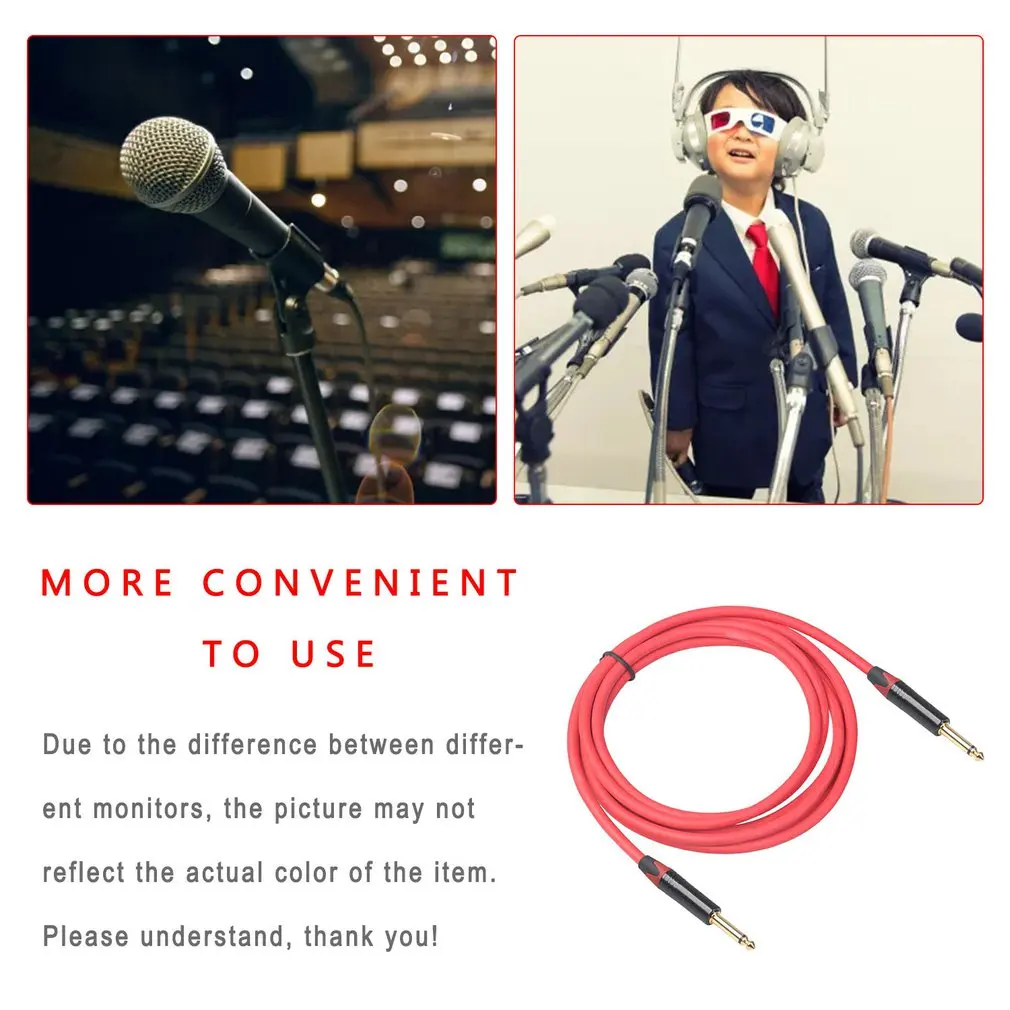 Аудиокабель штырь-штырь 6 35 мм для гитарного миксера усилитель басов 3 м/5 м/10 м