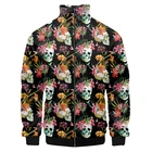 Куртка OGKB мужская с 3d-рисунком черепа, пиджак с воротником-стойкой, на молнии, с длинным рукавом, уличная одежда в стиле Харадзюку, 6XL