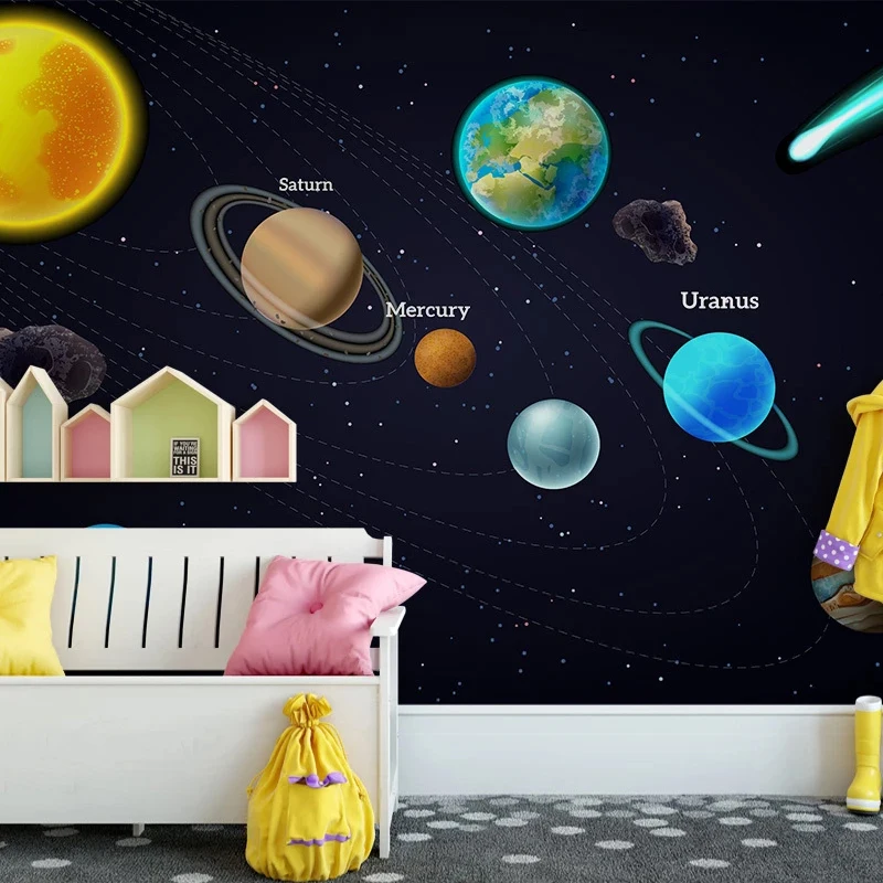 Настенная 3D-картина на заказ мультяшный космос Вселенная плакат планета картина