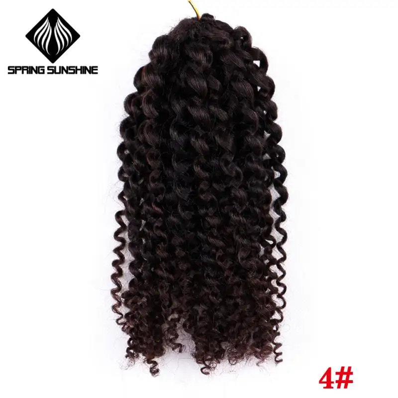 #4 Весеннее солнце 8 дюймов 1 шт. 30 г марли косы Ombre волос Вьющееся кружево синтетические плетеные плетение волос для женщин - Цвет: #4