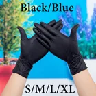 Перчатки одноразовые латексные нитриловые, черные, синие, 100 шт.