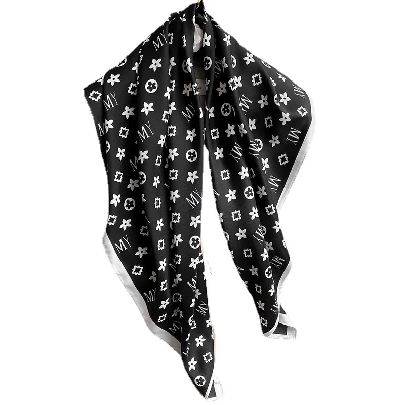 

Twill Silk Scarf Women Luxury Brand Foulard Satin Shawl Scarfs Square 90*90cm Headscarf Hijab Bandana Femme Handkerchief